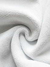 Blue mens graphic long sleeve hoodie with white fluffy blanket print