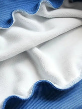 Blue mens graphic long sleeve hoodie with soft plush ribbed lining