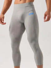 Mens high waist light grey compression capri pants