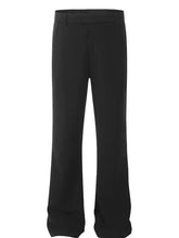 Mens high waist slim bootcut pants in black flared style