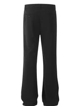 Mens high waist slim bootcut pants in black flared style