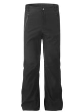 Mens high waist slim straight black ski pants with zippered pockets