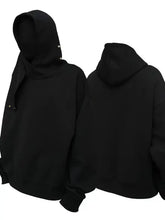 Men's Long Sleeve Hoodie with Mask Black Mens Tops