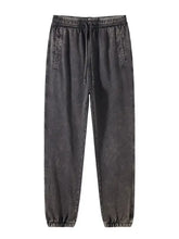 Men's Loose Fit Drawstring Casual Pants Dark Gray Woman Sweatpants