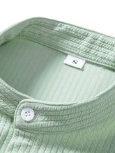 Men's Mint Green Corduroy Short Sleeve Shirt and Shorts Set Mens Sets