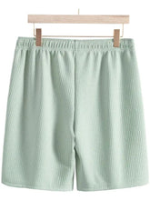 Men's Mint Green Corduroy Short Sleeve Shirt and Shorts Set Mens Sets