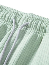 Men's Mint Green Corduroy Short Sleeve Shirt and Shorts Set Mens Sets