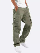 Mens Olive Green Size Drawstring Cargo Pants with Cuffed Ankles
