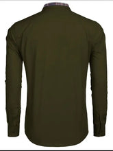 Camicia da uomo a quadri con collo e maniche lunghe Maglie da uomo