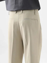 Mens Plus Size Basic Style Solid Khaki Slim-Fit Pants