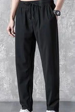 Mens plus size black drawstring pants with side pockets
