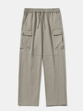 Light olive green plus size drawstring pants with pockets