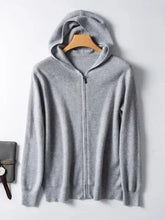 Mens plus size hooded knit cardigan gray zip-up sweater machine wash cold
