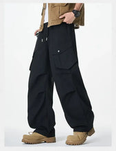 Men's Plus Size Loose Fit Cargo Combat Pants Black Woman Sweatpants