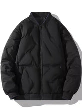 Men’s plus size padded black quilted bomber jacket with ribbed collar and cuffs size padded zip up style