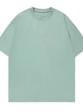 Mens plus size round neck half sleeve mint green t-shirt