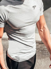 Mens Plus Size Short Sleeve Athletic T-Shirt in Light Grey