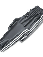 Men's Plus Size Side Striped Pants Dark Gray Woman Sweatpants