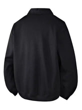 Black mesh plus size textured bomber jacket with stand-up collar and long sleeves for casual wear