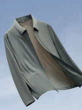 Men’s plus size zip up long sleeve jacket in slate gray with lightweight fabric and subtle mesh lining for comfort