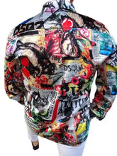 Dsquared2 multicolored printed collared neck long sleeve shirt with floral bomber jacket logo
