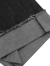 Men's Raw Hem Denim Bermuda Shorts with Contrast Cuffs Denim Shorts