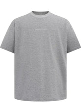 Heather grey oversized mens round neck short sleeve mock neck t-shirt
