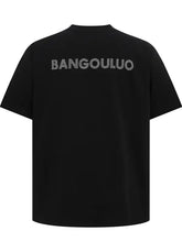 Mens round neck short sleeve t-shirt with BANGOULUO text on back