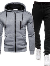 Men's Two-Piece Tracksuit Set in Multiple Colors Gray