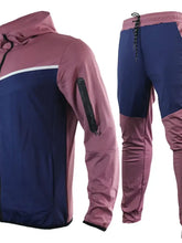 Mens Two Tone Hooded Tracksuit Set Basic Style Moonlit Mauve Mens Sets
