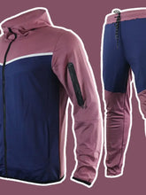 Mens Two Tone Hooded Tracksuit Set Basic Style Mens Sets