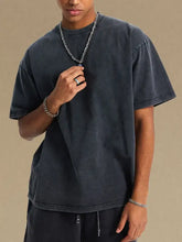 Men's Vintage Washed Oversized T-Shirt Black Mens Tops