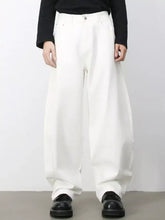 Men’s wash wide leg jeans featuring white wide-leg denim pants with a clean minimalist design