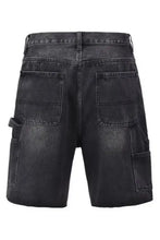 Men's Washed Cargo Denim Shorts Denim Shorts