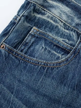 Men's Washed Denim Bermuda Shorts Denim Shorts