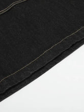 Men's Wide-Leg Denim Shorts with Contrast Stitching Denim Shorts