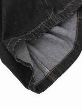 Men's Wide-Leg Denim Shorts with Plaid Accent Denim Shorts