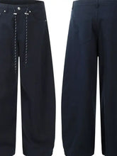 Men's Wide Leg Drawstring Cargo Pants Woman Sweatpants