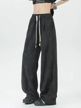 Men's Wide Leg Drawstring Pants Black Woman Sweatpants