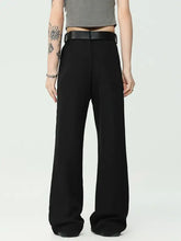 Mens wide leg pants in black with wide-leg trousers and black belt