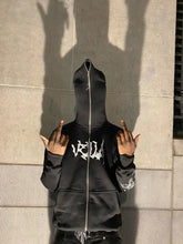 Men's Zip Up Letter Graphic Hoodie Mens Tops