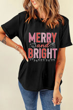 Merry and Bright Black Graphic T Shirt for Women