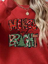 Red Merry and Bright Long Sleeve Sweatshirt with Christmas Tree