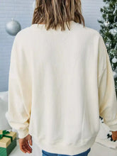 Cream-colored ribbed corduroy sweatshirt with relaxed fit long sleeves from merry little thing machine wash cold