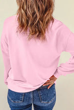Merry round neck light pink long sleeve sweatshirt, basic style for women