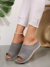 Mesh Open Toe Sandals Gray Woman Slippers