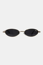 Metal Frame Finley Oval Sunglasses with Gold Frames and Dark Lenses Black One Size Sunglasses