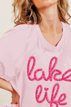 Metallic Letter Short Dolman Sleeve T Shirt for Women