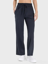 Millennia Drawstring Pocketed Active Pants Black Woman Leggings