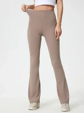 Millennia high waist active pants in light brown flared style